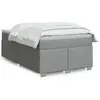 Image de Sommier À Lattes De Lit Avec Matelas Gris Clair 120x200cm Tissu Vidaxl
