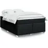 Image de Sommier À Lattes De Lit Avec Matelas Noir 140x190 Cm Tissu Vidaxl