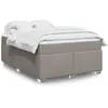 Image de Sommier À Lattes De Lit Avec Matelas Taupe 140x190 Cm Tissu Vidaxl