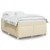 Image de Sommier À Lattes De Lit Avec Matelas Crème 140x200 Cm Tissu Vidaxl