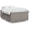 Image de Sommier À Lattes De Lit Avec Matelas Taupe 160x200 Cm Tissu Vidaxl