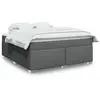 Image de Sommier À Lattes De Lit Avec Matelas Gris Foncé 180x200cm Tissu Vidaxl