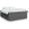 Image de Sommier À Lattes De Lit Avec Matelas Gris Foncé 200x200cm Tissu Vidaxl