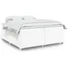 Image de Sommier    Lattes De Lit Avec Matelas Blanc 200x200cm Similicuir Vidaxl