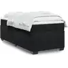 Image de Sommier À Lattes De Lit Avec Matelas Noir 90x200 Cm Velours Vidaxl