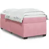 Image de Sommier À Lattes De Lit Avec Matelas Rose 90x200 Cm Velours Vidaxl