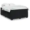 Image de Sommier À Lattes De Lit Avec Matelas Noir 140x190 Cm Velours Vidaxl