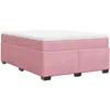 Image de Sommier À Lattes De Lit Avec Matelas Rose 140x190 Cm Velours Vidaxl