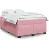 Image de Sommier À Lattes De Lit Avec Matelas Rose 160x200 Cm Velours Vidaxl