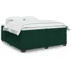 Image de Sommier À Lattes De Lit Et Matelas Vert Foncé 200x200cm Velours Vidaxl