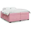 Image de Sommier À Lattes De Lit Avec Matelas Rose 200x200 Cm Velours Vidaxl