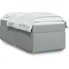 Image de Sommier À Lattes De Lit Avec Matelas Gris Clair 80x200 Cm Tissu Vidaxl