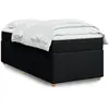 Image de Sommier    Lattes De Lit Avec Matelas Noir 90x190 Cm Tissu Vidaxl