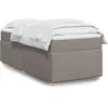 Image de Sommier À Lattes De Lit Avec Matelas Taupe 90x190 Cm Tissu Vidaxl