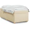 Image de Sommier À Lattes De Lit Avec Matelas Crème 90x200 Cm Tissu Vidaxl