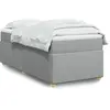 Image de Sommier À Lattes De Lit Avec Matelas Gris Clair 100x200cm Tissu Vidaxl