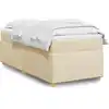 Image de Sommier    Lattes De Lit Avec Matelas Cr ¨me 100x200 Cm Tissu Vidaxl