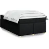 Image de Sommier À Lattes De Lit Avec Matelas Noir 120x190 Cm Tissu Vidaxl