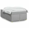 Image de Sommier À Lattes De Lit Avec Matelas Gris Clair 120x200cm Tissu Vidaxl