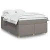 Image de Sommier À Lattes De Lit Avec Matelas Taupe 140x190 Cm Tissu Vidaxl