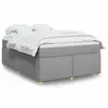 Image de Sommier À Lattes De Lit Avec Matelas Gris Clair 140x200cm Tissu Vidaxl