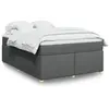Image de Sommier    Lattes De Lit Avec Matelas Gris Fonc © 140x200cm Tissu Vidaxl