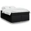 Image de Sommier    Lattes De Lit Avec Matelas Noir 140x200 Cm Tissu Vidaxl
