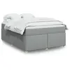 Image de Sommier    Lattes De Lit Avec Matelas Gris Clair 160x200cm Tissu Vidaxl