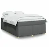 Image de Sommier    Lattes De Lit Avec Matelas Gris Fonc © 160x200cm Tissu Vidaxl