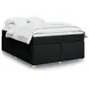 Image de Sommier    Lattes De Lit Avec Matelas Noir 160x200 Cm Tissu Vidaxl