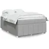 Image de Sommier À Lattes De Lit Avec Matelas Gris Clair 140x200cm Tissu Vidaxl