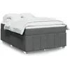 Image de Sommier    Lattes De Lit Avec Matelas Gris Fonc © 140x200cm Tissu Vidaxl
