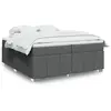 Image de Sommier    Lattes De Lit Avec Matelas Gris Fonc © 200x200cm Tissu Vidaxl