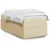 Image de Sommier À Lattes De Lit Avec Matelas Crème 80x200 Cm Tissu Vidaxl