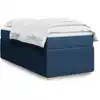 Image de Sommier À Lattes De Lit Avec Matelas Bleu 80x200 Cm Tissu Vidaxl