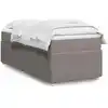 Image de Sommier À Lattes De Lit Avec Matelas Taupe 90x190 Cm Tissu Vidaxl