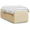 Image de Sommier À Lattes De Lit Avec Matelas Crème 90x200 Cm Tissu Vidaxl
