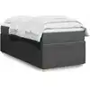 Image de Sommier À Lattes De Lit Avec Matelas Gris Foncé 100x200cm Tissu Vidaxl