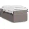 Image de Sommier À Lattes De Lit Avec Matelas Taupe 100x200 Cm Tissu Vidaxl