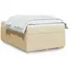 Image de Sommier À Lattes De Lit Avec Matelas Crème 120x190 Cm Tissu Vidaxl