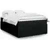 Image de Sommier À Lattes De Lit Avec Matelas Noir 140x190 Cm Tissu Vidaxl