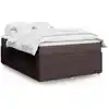 Image de Sommier À Lattes De Lit Avec Matelas Marron Foncé 140x190 Cm Vidaxl