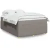 Image de Sommier À Lattes De Lit Avec Matelas Taupe 140x190 Cm Tissu Vidaxl