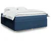 Image de vidaXL Sommier à lattes de lit avec matelas Bleu 180x200 cm Tissu 3285594