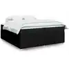 Image de Sommier    Lattes De Lit Avec Matelas Noir 200x200 Cm Tissu Vidaxl