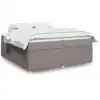 Image de Sommier À Lattes De Lit Avec Matelas Taupe 200x200 Cm Tissu Vidaxl