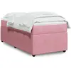 Image de Sommier À Lattes De Lit Et Matelas Rose 80x200 Cm Velours Vidaxl