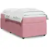 Image de Sommier    Lattes De Lit Avec Matelas Rose 100x200 Cm Velours Vidaxl