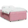 Image de Sommier À Lattes De Lit Avec Matelas Rose 140x190 Cm Velours Vidaxl
