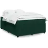Image de Sommier À Lattes De Lit Et Matelas Vert Foncé 140x200cm Velours Vidaxl